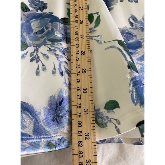 City Studio Floral-Metallic Print Mesh-Insert Skater Dress - Picture 10 of 11